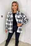 Black and White Checked Shirt Jacket