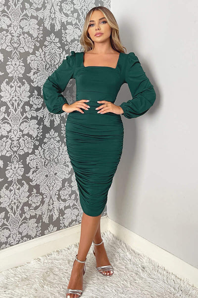 square neck long sleeve dress Buy Girl In Mind Black Evie Square Neck Long Sleeve Midi Dress from Next USA