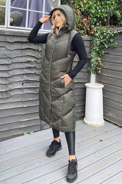2024超人気 1665593569_Khaki-Hooded-Puffer ベスト/ジレ