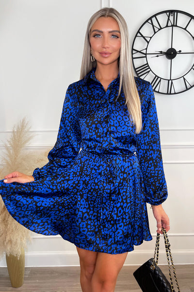 blue leopard midi dress Lace A-line Wedding Dress main image 1
