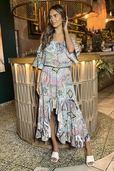 パーティードレス Printed Asymmetric Dress 1707417103_Multi-Paisley-