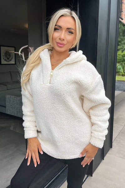 Teddy hoodie womens on sale