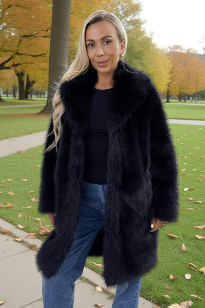 ブラック　黒　Sサイズ black Coat Fur Faux  Black SARAFA MATT — Sarafa Matt | Fur Faux ジャケット・アウター