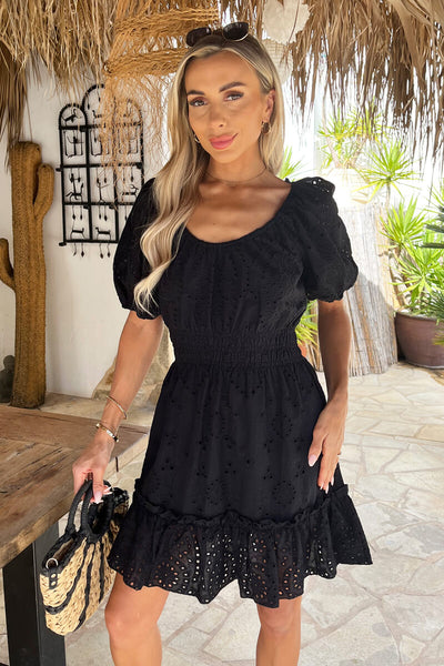 black mini elegant dress Structured Mini Dress 2 / Noir