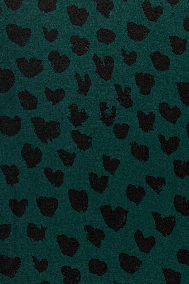 Teal Heart Printed Belted Jumpsuit