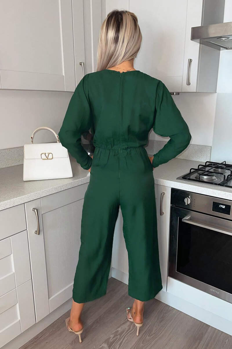 Teal Bat Wing Jumpsuit