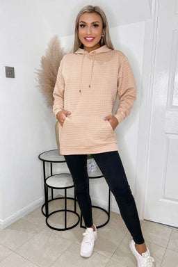 Stone Quilted Hoodie