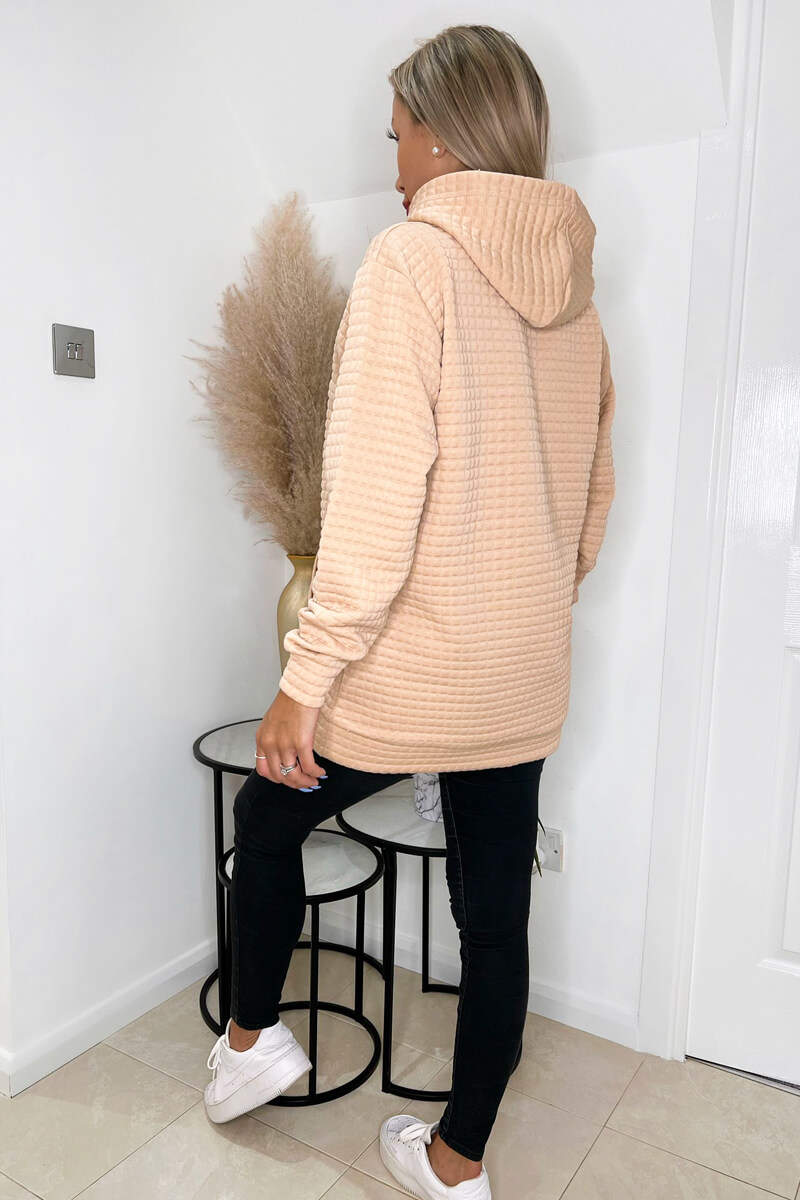 Stone Quilted Hoodie