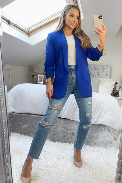 Royal blue blazer ladies 2025
