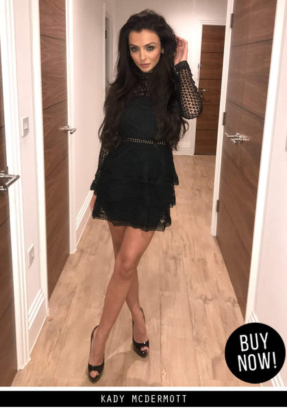 black crochet dress long sleeve Sleeved – AX Paris Shop Elegant Romance Unveiled color-light-pink Size:US6.5 - IT36.5