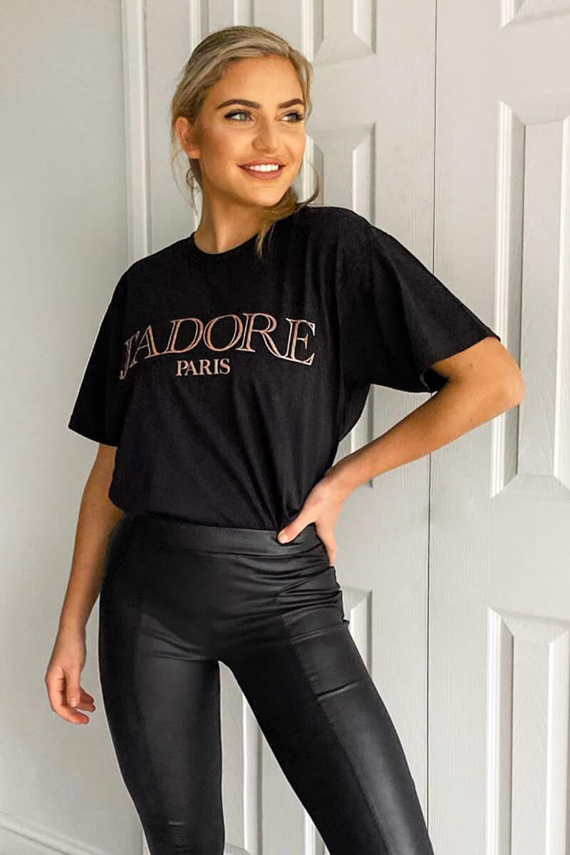 Black Jadore Oversized Tee