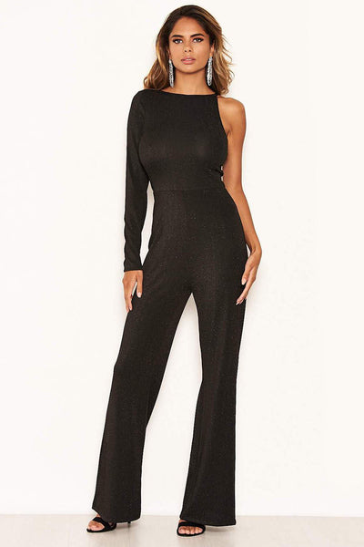 Glitter one shoulder jumpsuit top