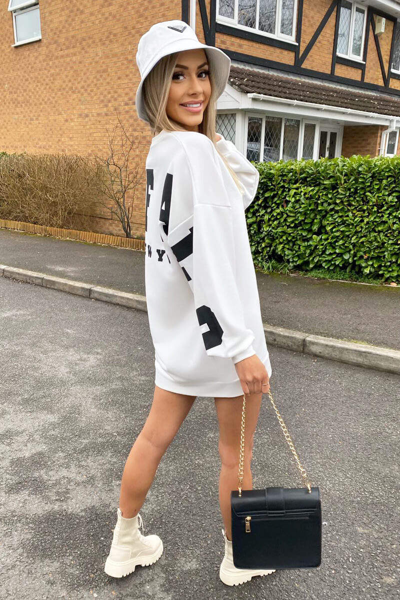 Cream Buffalo Slogan Oversized Sweatshirt