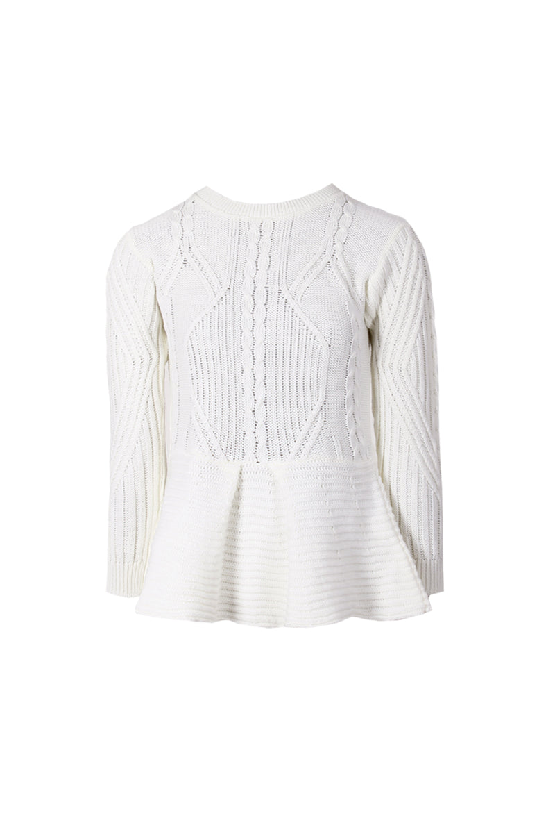 Cream Peplum Knitted Jumper