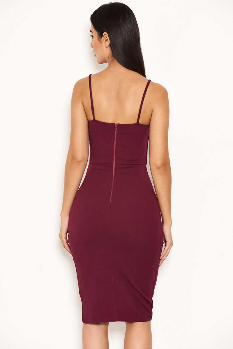 Plum Notch Front Wrap Dress