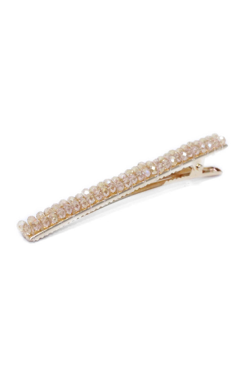 Rose Gold Beaded Hair Clip