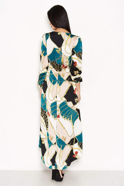 Green Colour Block Printed Dress