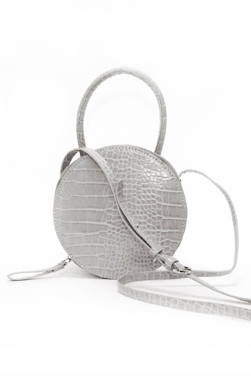 Grey Circular Croc Bag