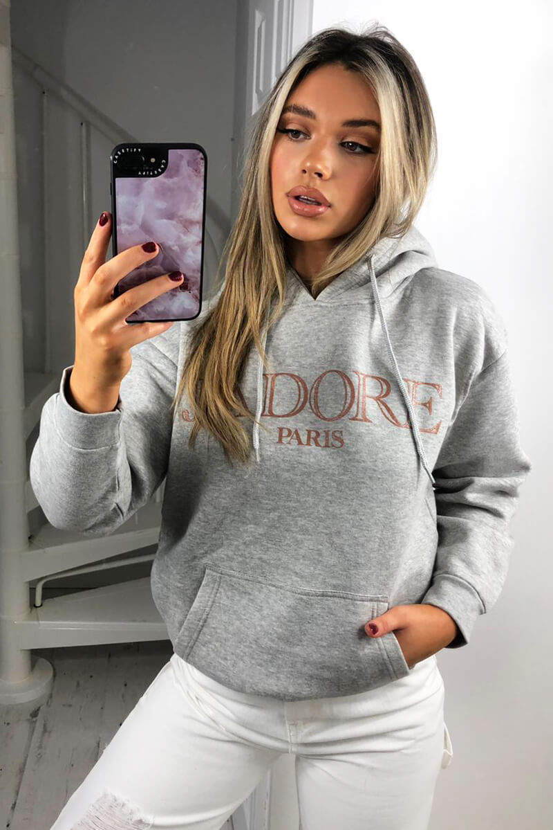 Grey Jadore Oversized Hoodie