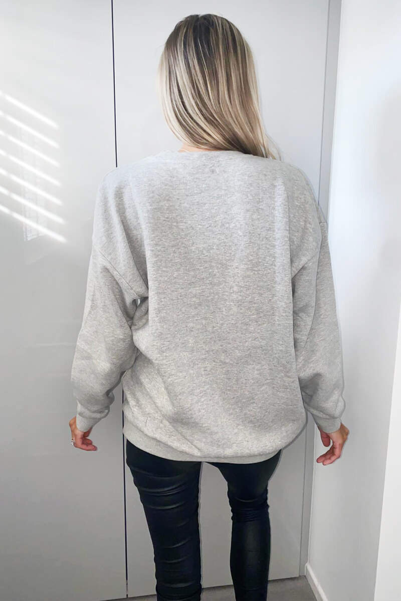 Grey Red Lips Sweatshirt