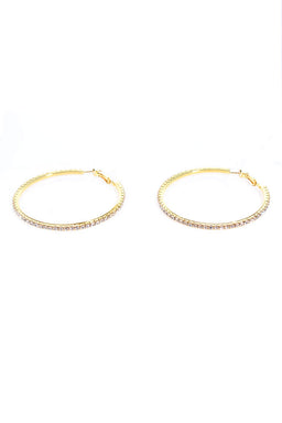 Gold Diamante Hoop Earrings