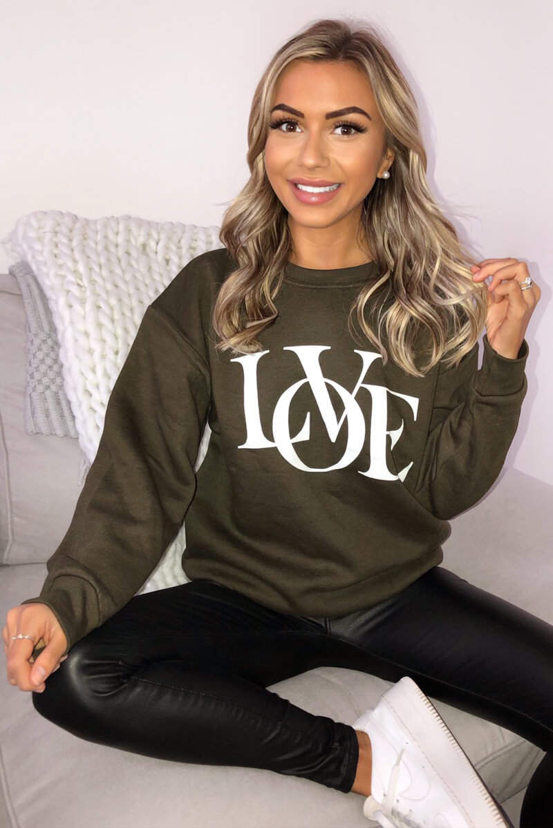 Khaki LOVE Sweatshirt