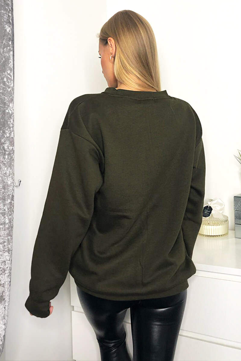 Khaki Oversized Sweatshirt