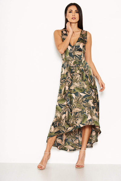 Ax paris leaf print choker dress shop