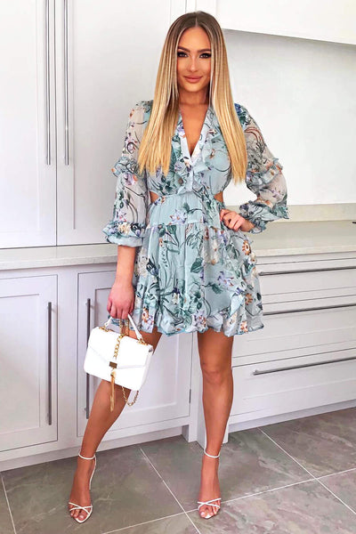 mistreass Sheer Ripple Mini Puff Dress新品 Sheer Ripple Mini Puff Dress - MISTREASS