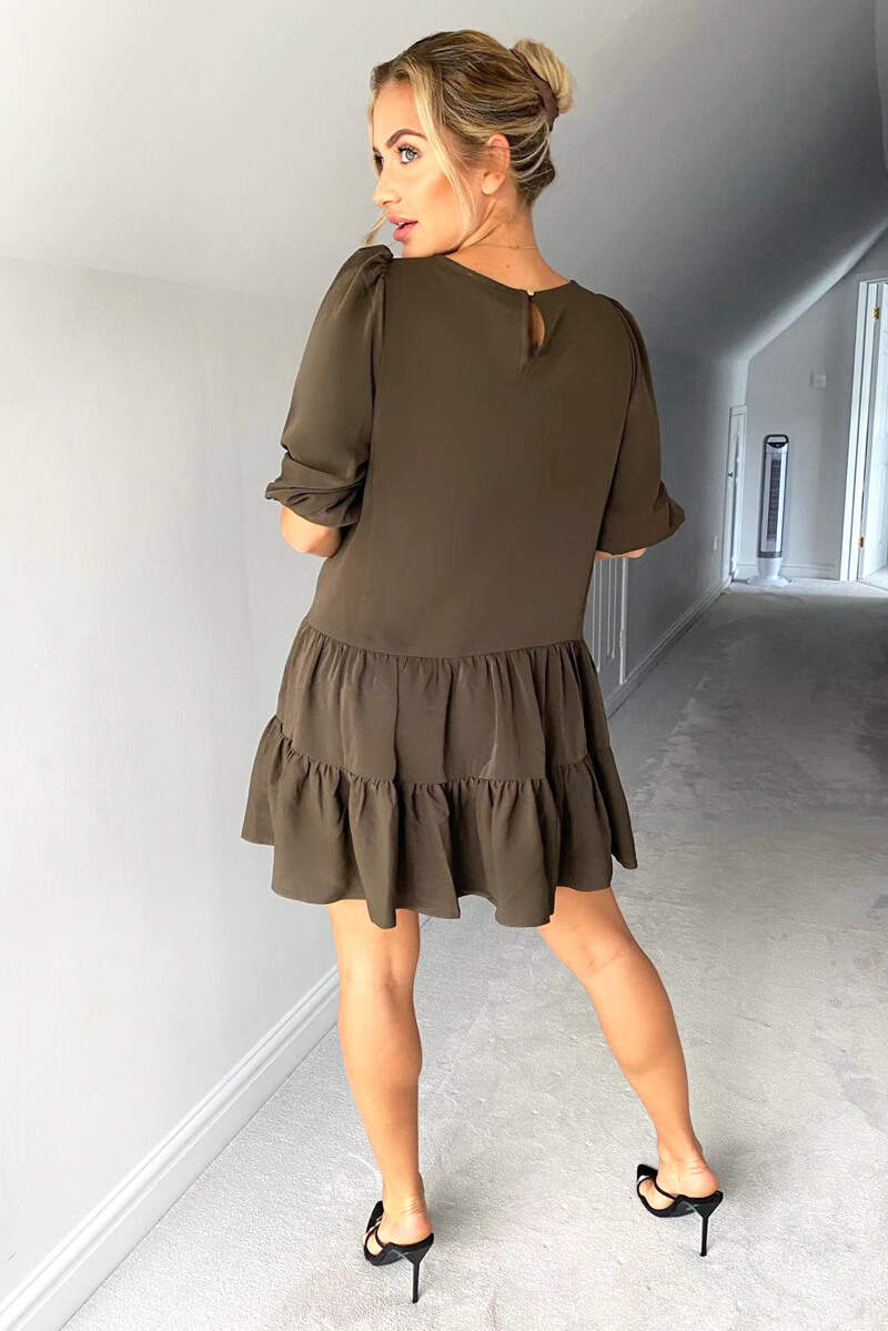 Olive Frill Swing Dress