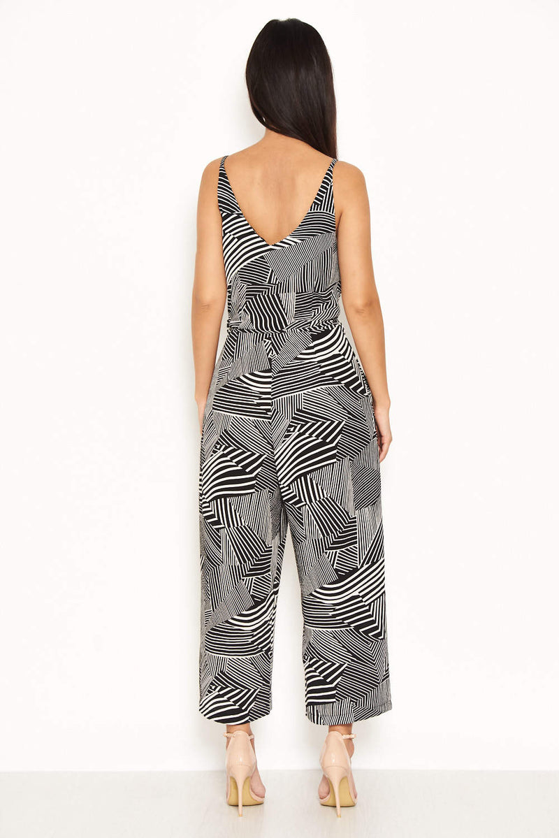Printed Jumpsuit With Tie Waist