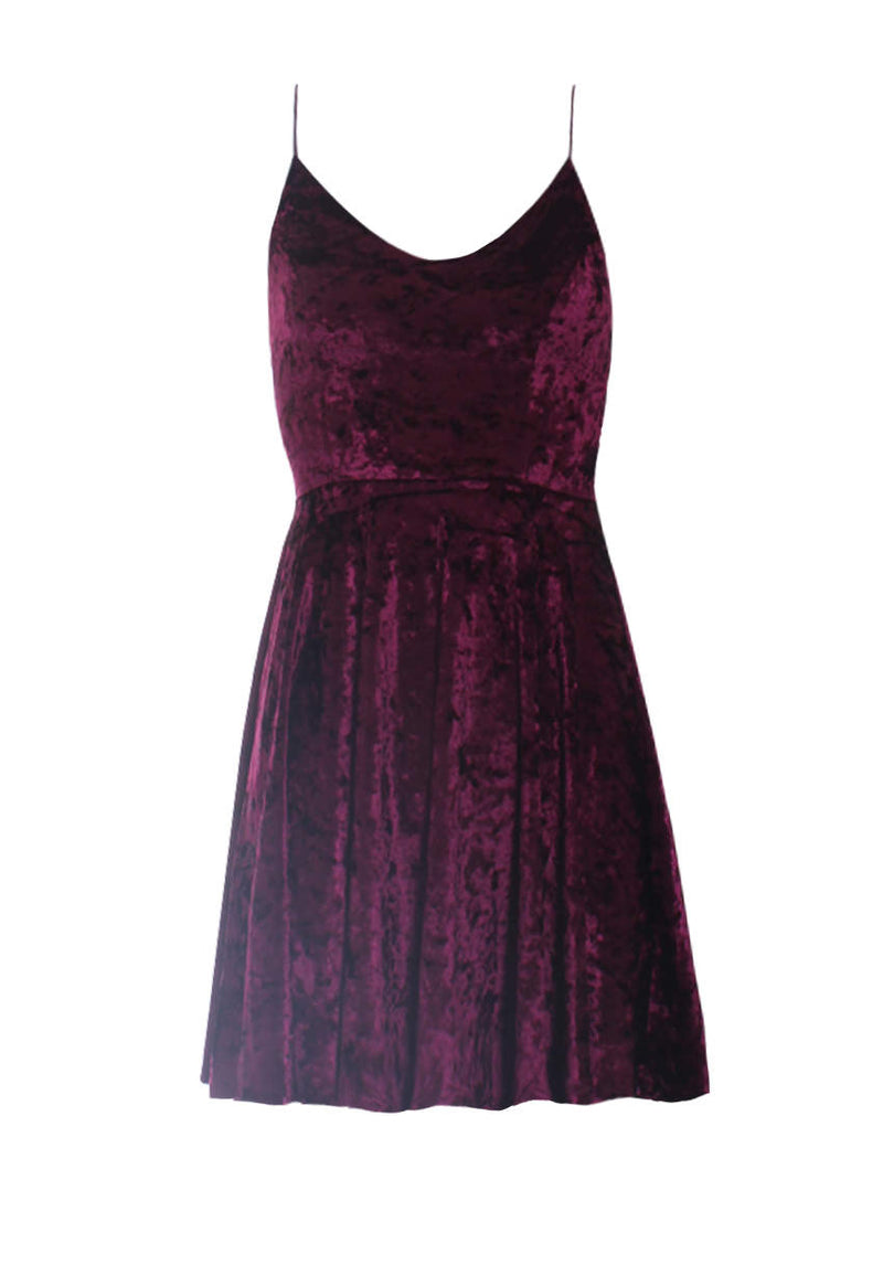 Plum Velvet Skater Dress