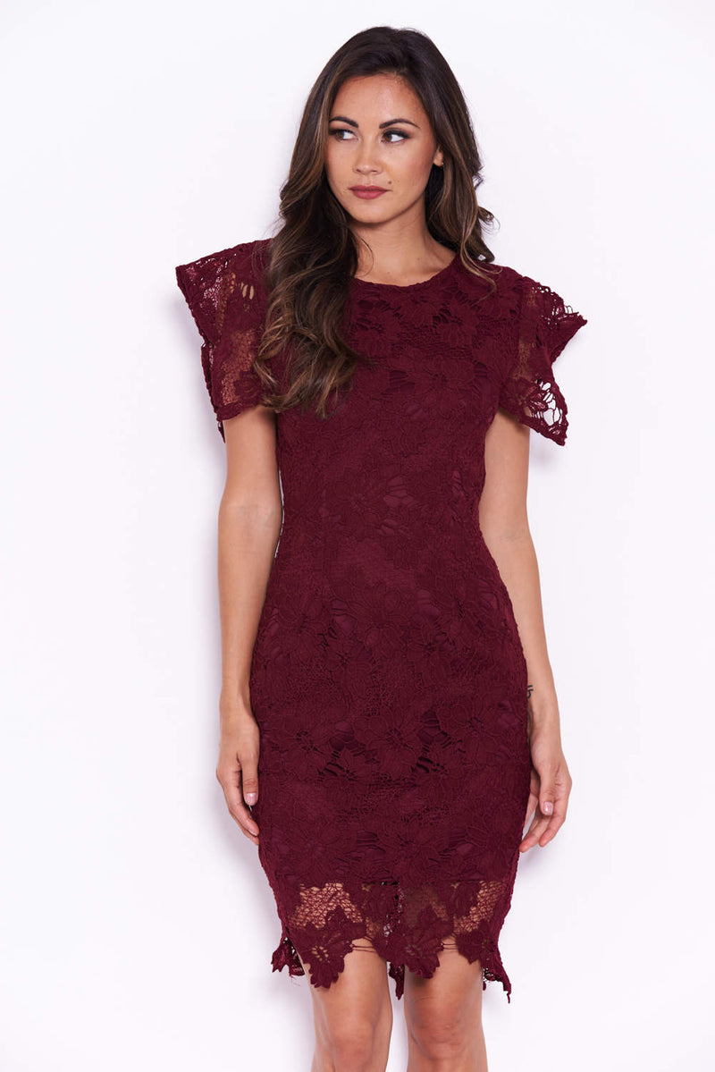 Plum Crochet Midi Dress