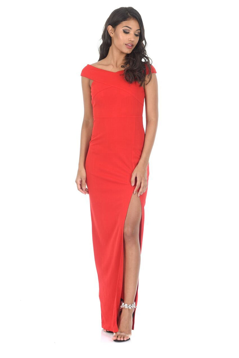 Red Split Maxi Dress