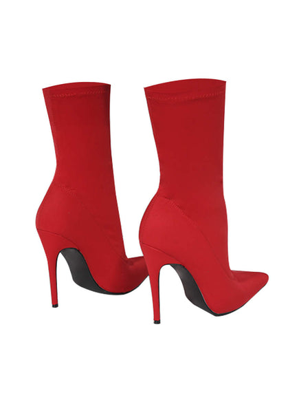 Red Stiletto Heel Boots – AX Paris - Main Image