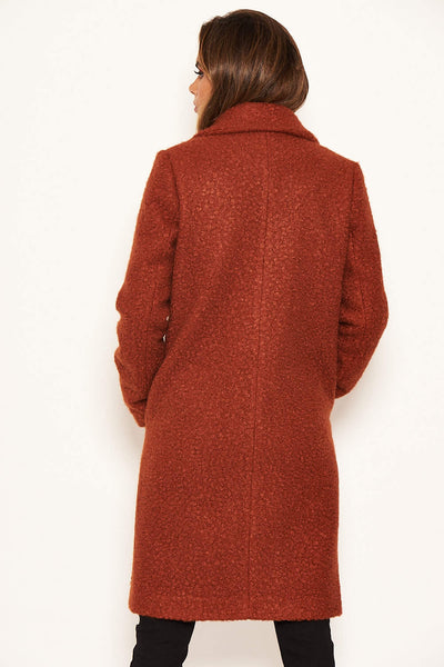 Rust boucle hotsell coat