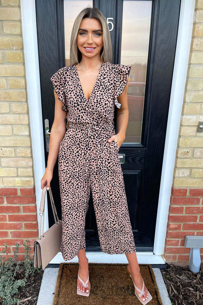 Stone Printed Frill Wrap Over Jumpsuit – AX Paris