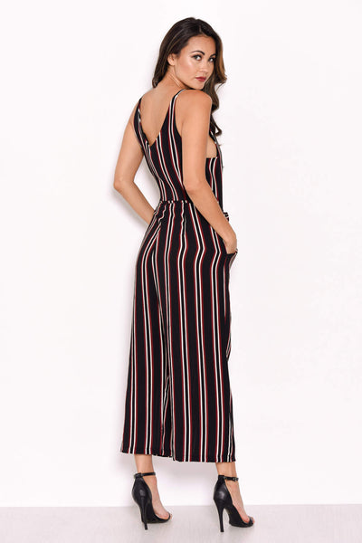 Ax paris striped outlet culotte jumpsuit
