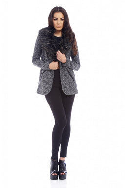 Tweed Fur Collar Jacket