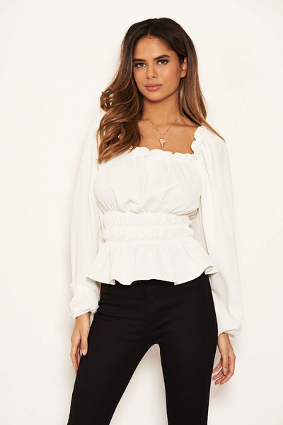 MEER.　CREAM PUFF TOP /BLK PUFF SET CORSIN BEGE | Tok&Stok