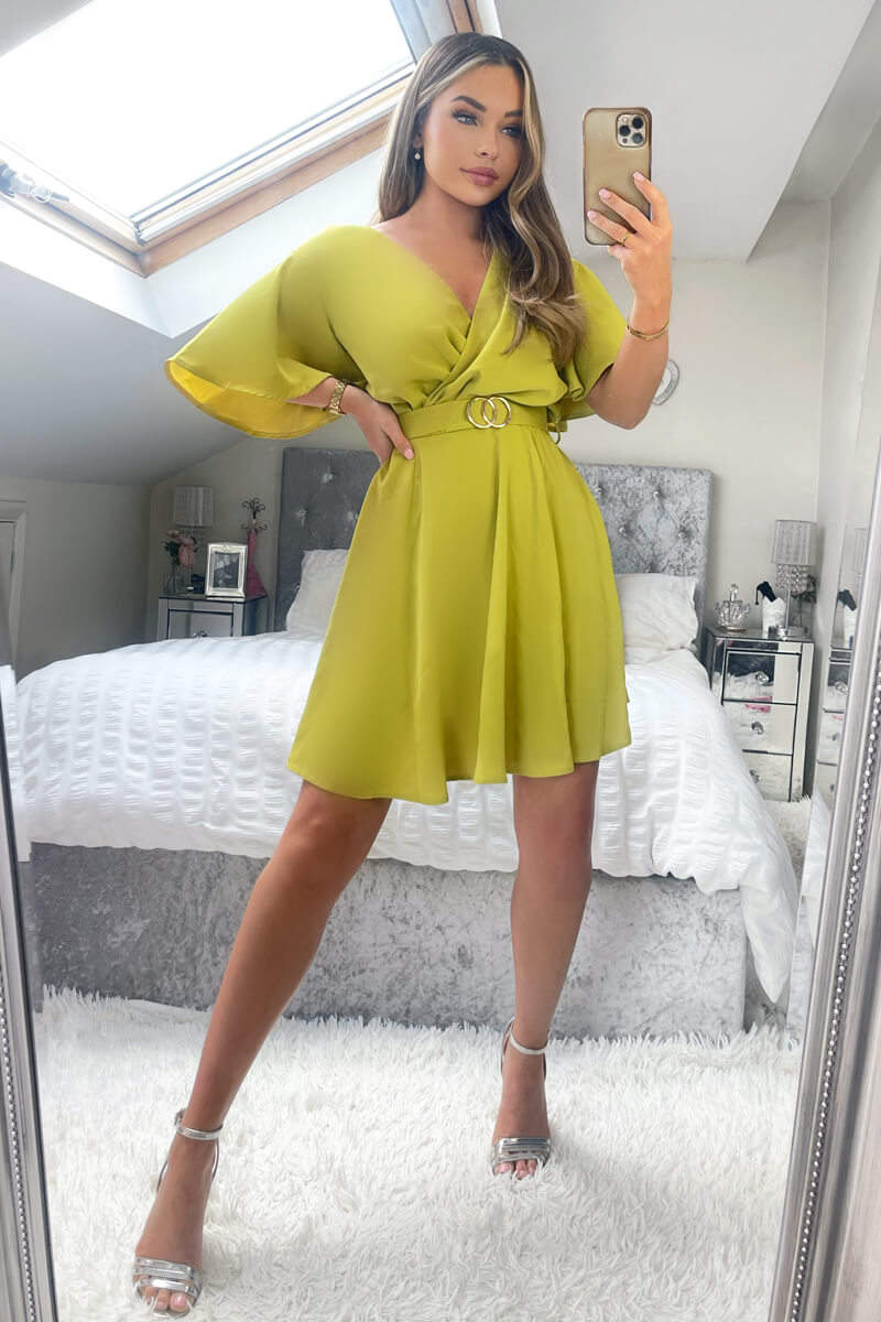 lime skater dress Tayrona Lime Green Women's Scoop Neck Skater Dress Tayrona Apparel