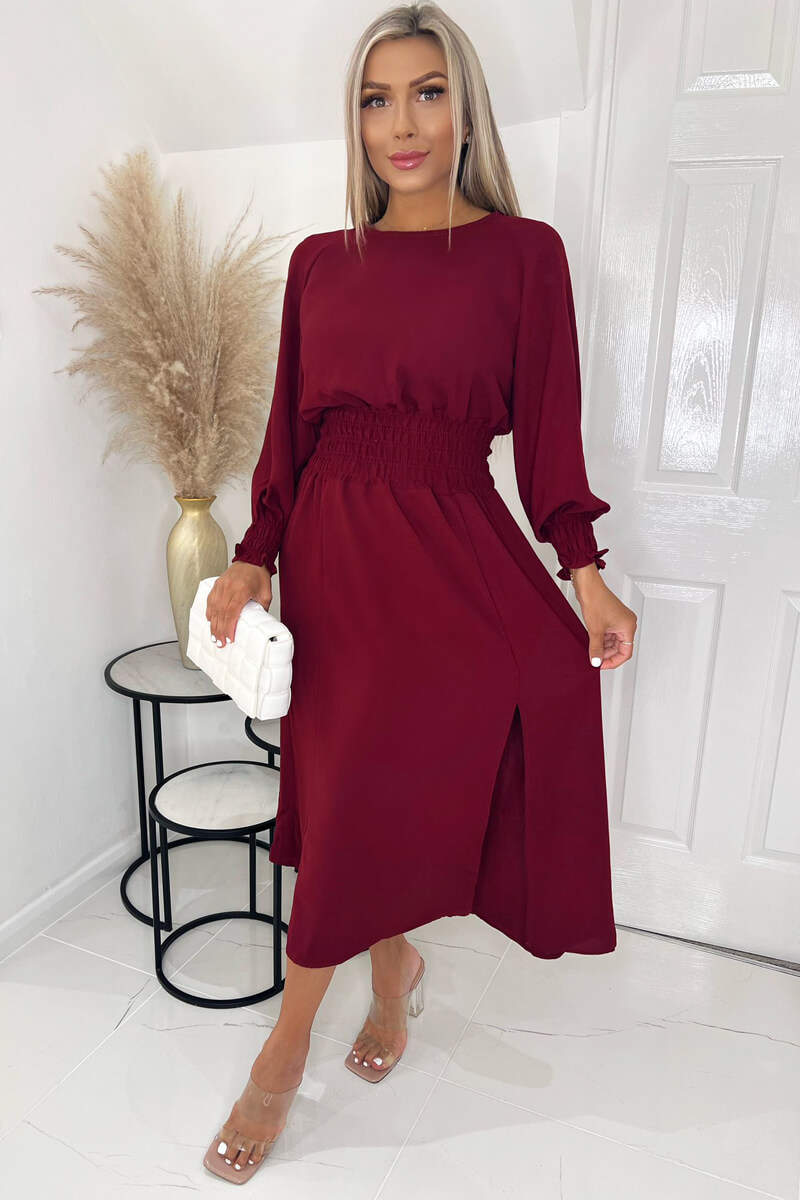 Elasticated waist midi dress shop