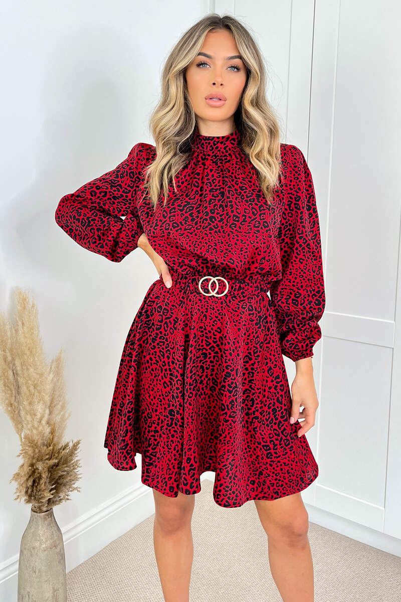 V Neck Ax Paris Red Leopard Print Dress Camel Black And Red Animal Print Long Sleeve V Neck Ax Paris Red Leopard Print Dress Camel Black And Red Animal Print Long Sleeve