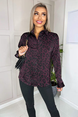 Plum Leopard Print Shirt