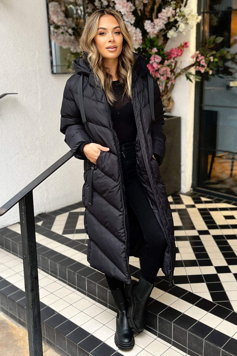 Black puffer coat hood Clearance