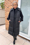 Black 2 in 1 Puffer Coat With Detachable Sleeves