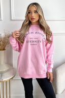 Pink French Riviera Slogan Sweatshirt
