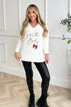 Cream Fluffy Santa Baby Sequin Jumper