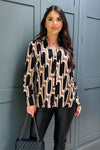 Multi Printed Geometric Long Sleeve Shirt