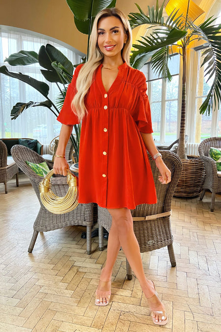 1703267314_Burnt-Orange-Button-Up-Ruched-Detail-Smock-Dress-2.jpg